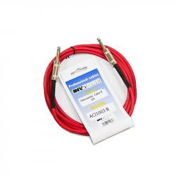 Инструментальный кабель, 6,3 джек моно  6,3 джек моно, длина 3 м (красный) INVOTONE ACI1003/R