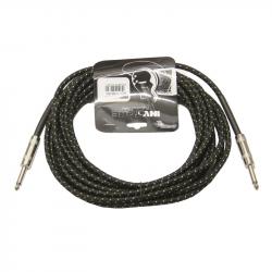 Инструментальный кабель, 6,3 джек моно  6,3 джек моно, тряп. изол, дл. 6 м (черный) INVOTONE ACI1106/BK