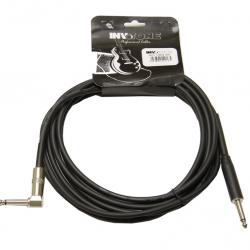 Инструментальный кабель, 6,3 джек моно  6,3 джек моно угловой, длина 4 м (черный) INVOTONE ACI1204/BK
