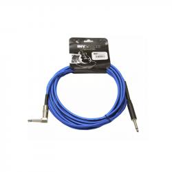 Инструментальный кабель, 6,3 джек моно  6,3 джек моно угловой, длина 6 м (синий) INVOTONE ACI1206/B