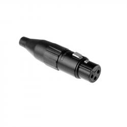 Разъем XLR кабельный мама. 3 конт., гнездо, штампованные контакты, цвет - черный, AMPHENOL AC3FB