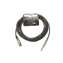 Микpoфонный кабель, 6,3 джек моно - XLR3F (мама), 5 метров (черный) INVOTONE ACM1005/BK