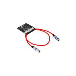 Микpoфонный кабель, XLR F  XLR M длина 1 м (красный) INVOTONE ACM1101/R
