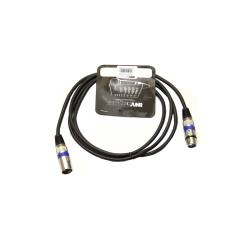 Микpoфонный кабель, XLR F  XLR M длина 2 м (черный) INVOTONE ACM1102/BK