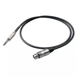 Сценический инструментальный кабель, 6.3 джек моно  XLR (мама). длина - 3 м PROEL BULK200LU3