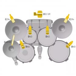 Комплект микроф для ударных инструментов(1x D12VR, 2x C214, 1x C451, 4x D40) AKG Drumset Premium
