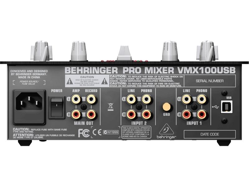  Микшер для DJ, 2-канальный,Встроенный USB-интерфейс, МАС, РС BEHRINGER VMX100USB