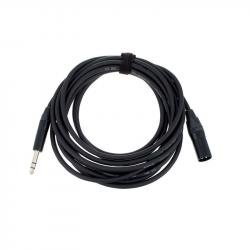 Инструментальнй кабель XLR male/джек стерео 6,3 мм male, разъемы Neutrik, 5,0 м, черный CORDIAL CPM 5 MV