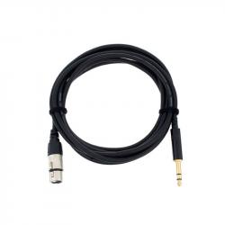 Инструментальный кабель XLR female/джек стерео 6.3мм, 3.0м, черный CORDIAL CFM 3 FV