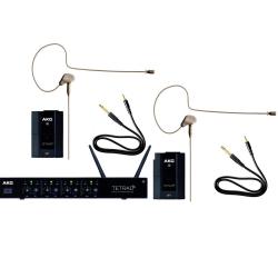 Цифровая радиосистема: 4-канальный приёмник DSR Tetrad, 2 поясных передатчика DPT TETRAD, 2 микрофона C111LP, 2 гитарных кабеля MK/GL в комплекте AKG DMS Tetrad Performer Set 4/2