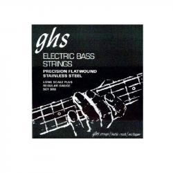 Струны для бас гитары - нержавеющая сталь; плоская обмотка; (55-70-90-105) GHS 3050