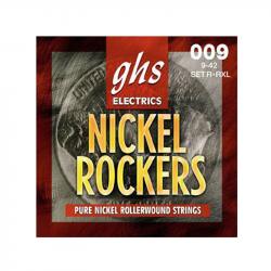 Струны для электрогитары; никель; роликовая обмотка; (9-11-16-24-32-42); Nickel Rockers GHS R+RXL