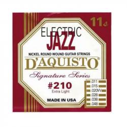 Струны для электрогитары, 11-48, никель, круглая обмотка D'AQUISTO 210 Jazz