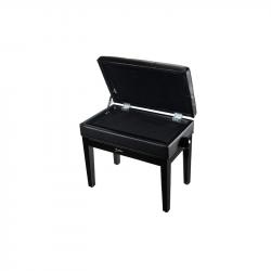 Банкетка для пианино или рояля деревянная, цвет - чёрный, покрытие - глянцевый лак, имеется ящик для... DEKKO JR-80 BK
