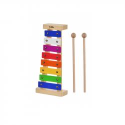 Металлофон детский диатонический,8 разноцветных нот, на деревянной пластине, металлические пластины DEKKO TG8-15