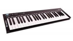 4-октавная (49 клавиш) динамическая MIDI клавиатура USB, 3 кнопки, джойстик (Pitch Bend и Modulation), 1 программируемый фейдер, вход Sustain педали, выключатель питания, питание от USB. Цвет черный. AXELVOX KEY49J BLACK