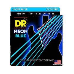 NEON HiDef Green струны электрических гитар, светящиеся в УФ лучах. 10-46.Цвет - Blue DR STRINGS NBE-10