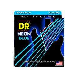 NEON HiDef Green струны электрических гитар, светящиеся в УФ лучах. 9-42.Цвет - Blue DR STRINGS NBE-9