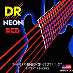 Струны электрических гитар, светящиеся в УФ лучах, цвет Red, 11-50 DR STRINGS NRE-11
