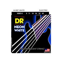 Струны электрических гитар, светящиеся в УФ лучах, цвет White, 9-42 DR STRINGS NWE-9