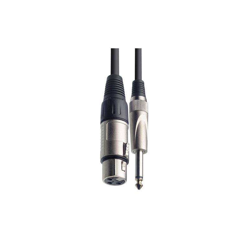 Профессиональный микрофонный шнур XLR(F)- 1/4" Jack моно Stagg nmc3xpr. Моно Джек на XLR.