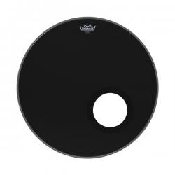 Однослойный гладкий пластик для бас-барабана, 22', черный, резонансный REMO P3-1022-ES-DM Powerstroke P3 Ebony Bass 22' Black Dynamo 5'