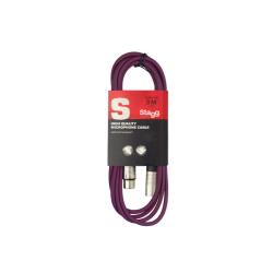 Микрофонный шнур, xlr-xlr, длина 3 метра, цвет фиолетовый STAGG SMC3 CPP