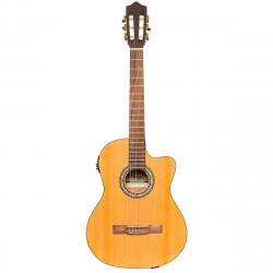 Электроакустическая классическая гитара с верхней декой из ели, с 4-полосным эквалайзером B-Band, цвет натуральный STAGG SCL60 TCE-NAT