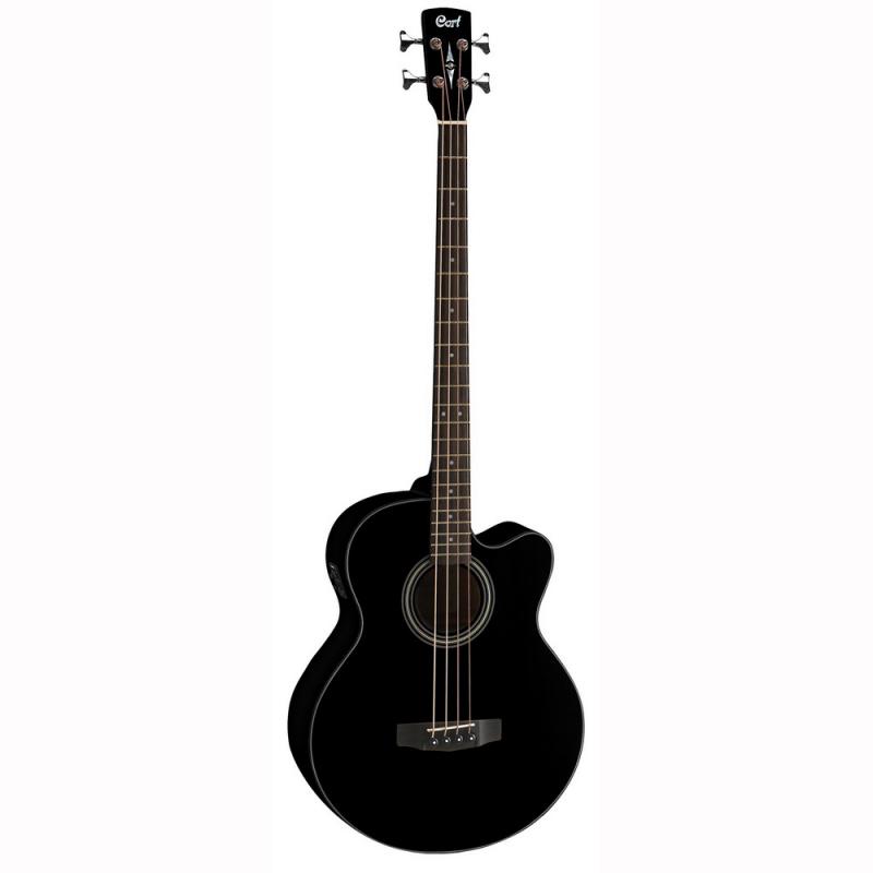 Acoustic Bass Series Электро-акустическая бас-гитара, с вырезом, черная CORT SJB5F-BK