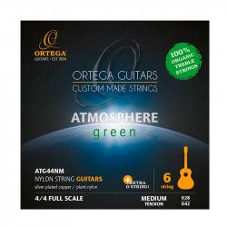 Atmosphere Green Комплект струн для классической гитары, среднее натяжение ORTEGA ATG44NM