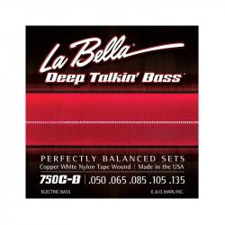 Copper White Nylon Комплект струн для 5-струнной бас-гитары, медь/б.нейлон, 50-135 LA BELLA 750C-B