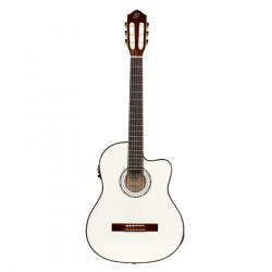 Family Series Pro Классическая гитара со звукоснимателем, размер 4/4, белая ORTEGA RCE145WH