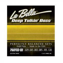 Gold Flats Комплект струн для 6-струнной бас-гитары, 29-128, сплав бронзы LA BELLA 760FGS-CB