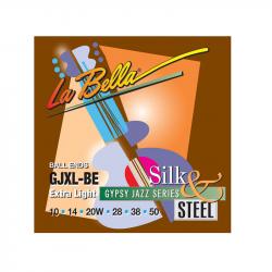 Gypsy Jazz Silk&Steel Комплект струн для акустической гитары, 10-50, сталь/шелк LA BELLA GJXL-BE