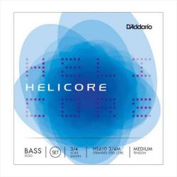 Helicore Solo Комплект струн для контрабаса размером 3/4, среднее натяжение D'ADDARIO HS610-3/4M