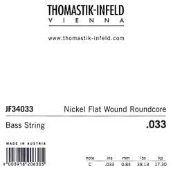 Jazz Flat Wound Отдельная струна для бас-гитары, никель, плоская оплетка, 033 THOMASTIK JF34033