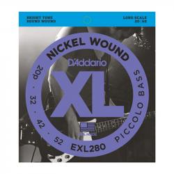 Nickel Wound Комплект струн для бас-гитары пикколо, 20-52, Long Scale D'ADDARIO EXL280