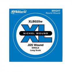 Nickel Wound Отдельная струна для бас-гитары, никелированная, .025 D'ADDARIO XLB025W