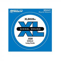 Nickel Wound Отдельная струна для бас-гитары, никелированная, .028 D'ADDARIO XLB028W