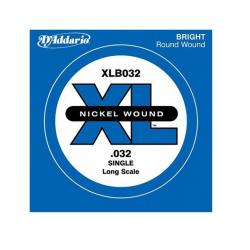 Nickel Wound Отдельная струна для бас-гитары, никелированная, .032 D'ADDARIO XLB032