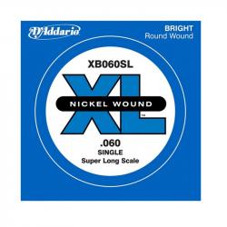 Nickel Wound Отдельная струна для бас-гитары, никелированная, .060, Super Long D'ADDARIO XB060SL