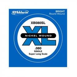 Nickel Wound Отдельная струна для бас-гитары, никелированная, .080, Super Long D'ADDARIO XB080SL