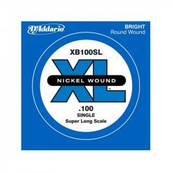 Nickel Wound Отдельная струна для бас-гитары, никелированная, .100, Super Long D'ADDARIO XB100SL