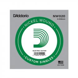 Nickel Wound Отдельная струна для электрогитары, .020 D'ADDARIO NW020