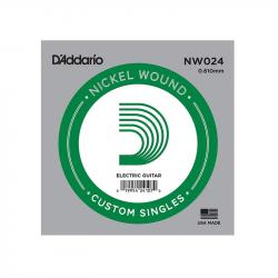 Nickel Wound Отдельная струна для электрогитары, .024 D'ADDARIO NW024