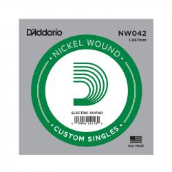 Nickel Wound Отдельная струна для электрогитары, .042 D'ADDARIO NW042