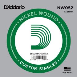 Nickel Wound Отдельная струна для электрогитары, .052 D'ADDARIO NW052