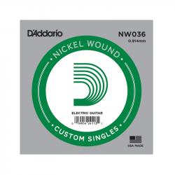 Nickel Wound Отдельная струна для электрогитары, никелированная, .036 D'ADDARIO NW036