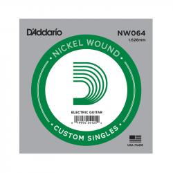 Nickel Wound Отдельная струна для электрогитары, никелированная, .064 D'ADDARIO NW064