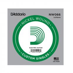 Nickel Wound Отдельная струна для электрогитары, никелированная, .066 D'ADDARIO NW066